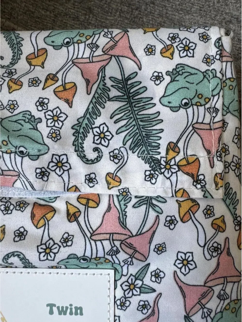 Toadally Rad Twin Sheet Set – Frog & Mushroom Print, 3‑Piece